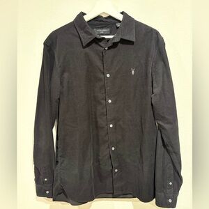 All Saints Men's Classic Black Button Down Shirt